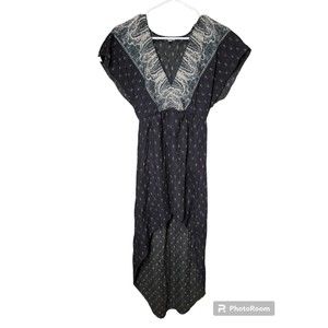 Ecote Anthropologie Dress Women's SZ Small High Low Sleeveless Bohemian V Neck